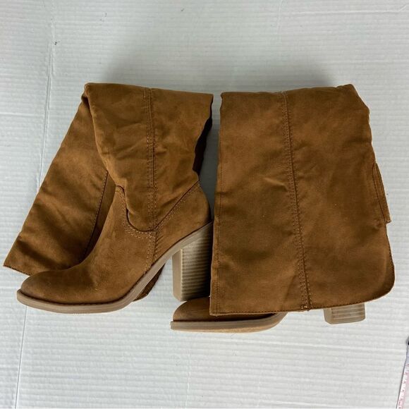 DV Dolce Vita Knee High Tall Boots Tan Side Zipper Heeled Women’s Size 6 - Picture 12 of 12